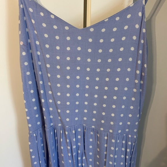 Monteau Light Blue Polka Dot Print Midi Dress - Picture 4 of 6